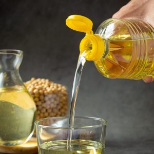Soybean oil Soybean food and beverage products Food nutrition concept.
